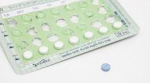 Partially used package of birth control pills