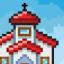 pixel art image of a church