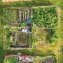 Overhead shot of gardens