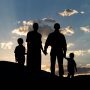 silhouette of a nuclear family