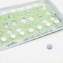 Partially used package of birth control pills